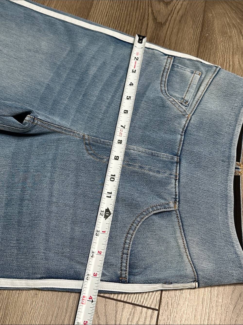 Halara Flex High Waisted Stripe Wide Leg Flowy Washed Casual Jeans Blue XS Tall - Picture 10 of 14